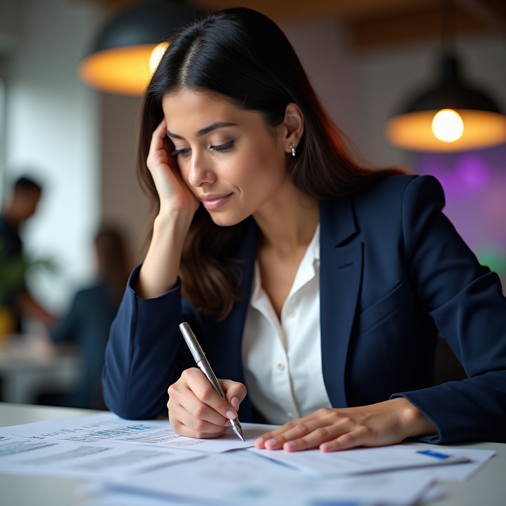 Expense audit session with financial worksheets